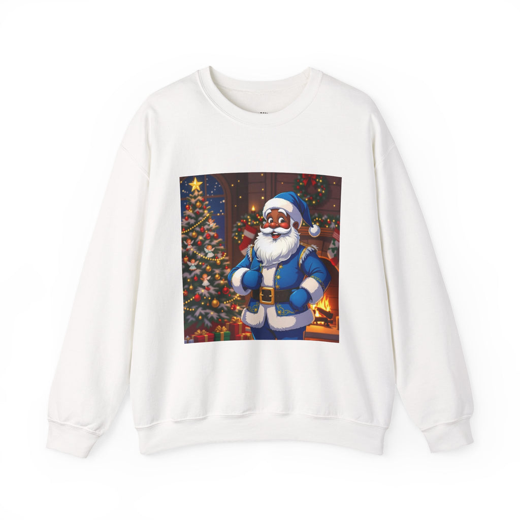 Christmas Sweatshirt - Blue Santa Claus Holiday Crewneck