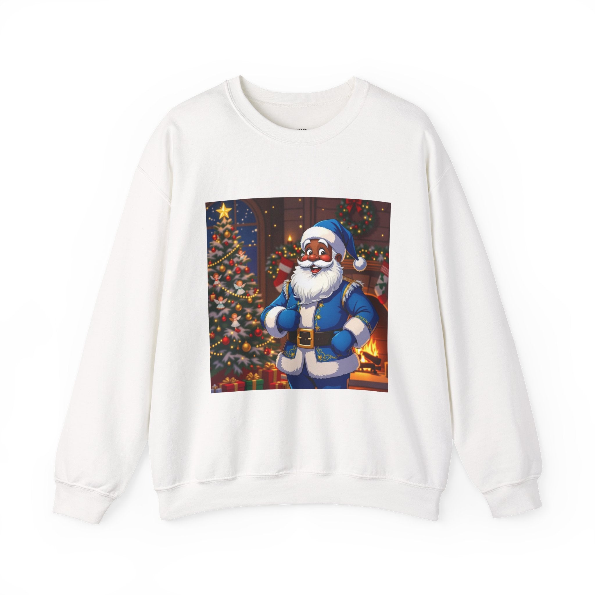 Christmas Sweatshirt - Blue Santa Claus Holiday Crewneck