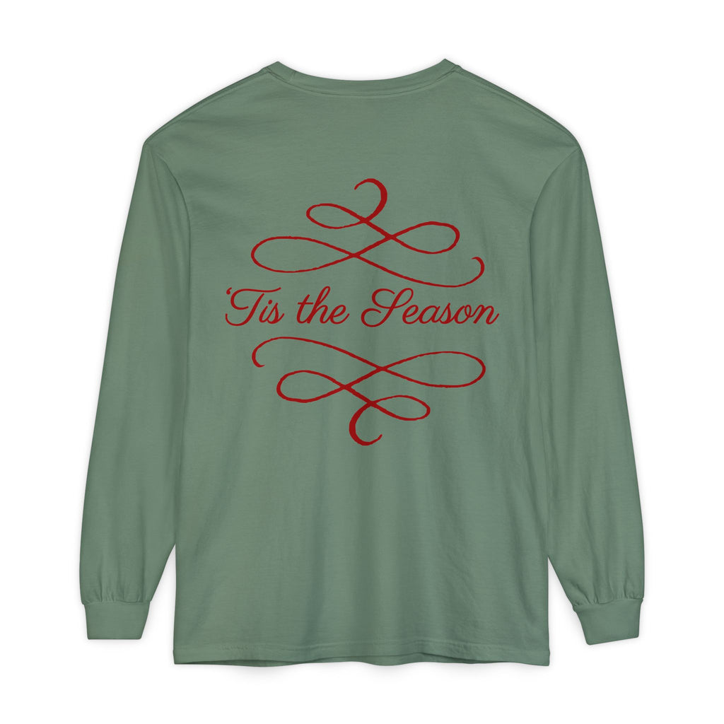 Christmas Family Scene Long Sleeve Tee — "Wrapped in Love This Christmas"