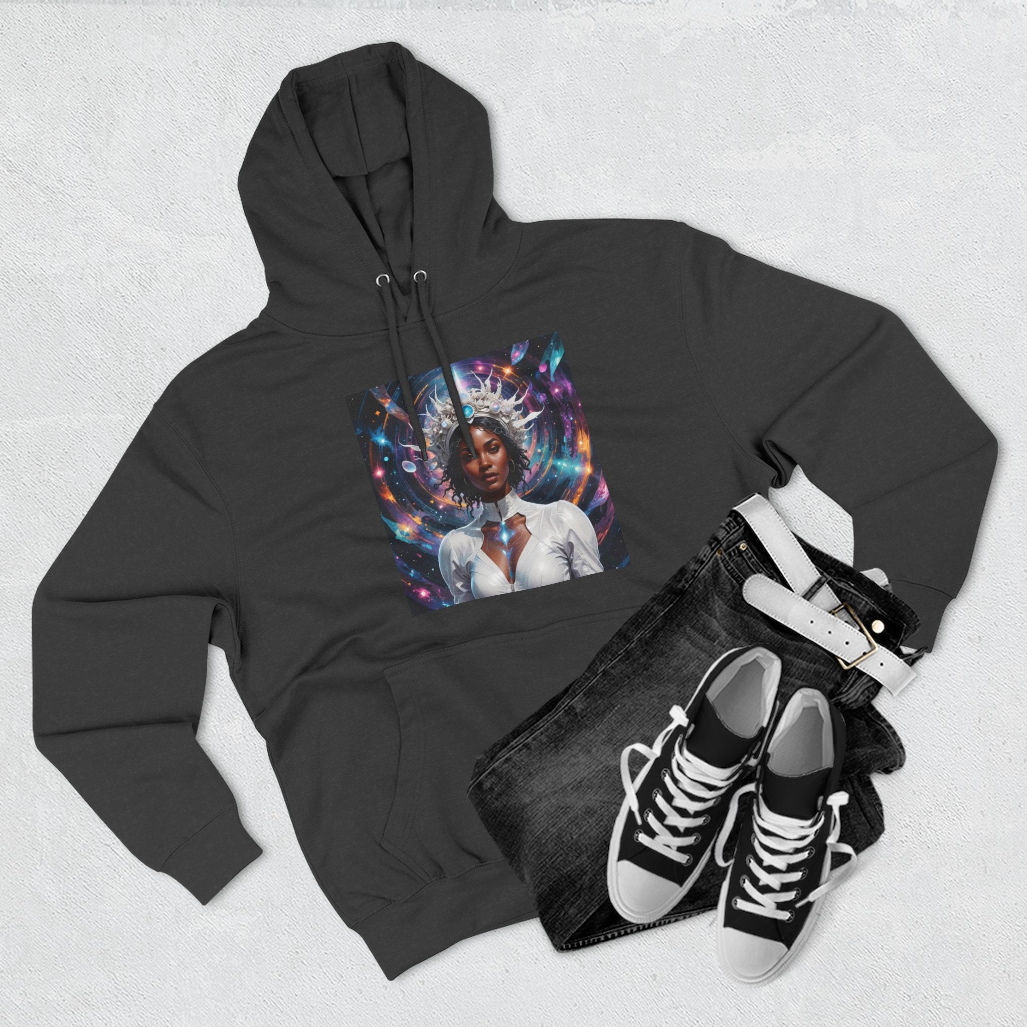 Stardust Soul Three-Panel Fleece Hoodie | Cosmic Art Pullover, Inspirational Gift, Unique Hoodie for Women, Spiritual Apparel, [...]