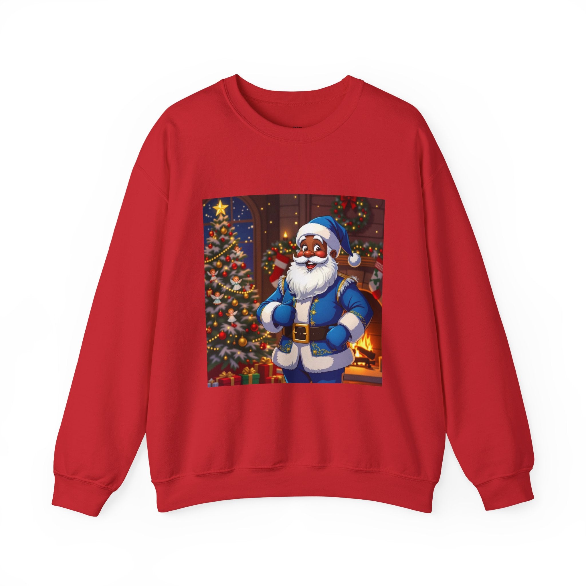 Christmas Sweatshirt - Blue Santa Claus Holiday Crewneck