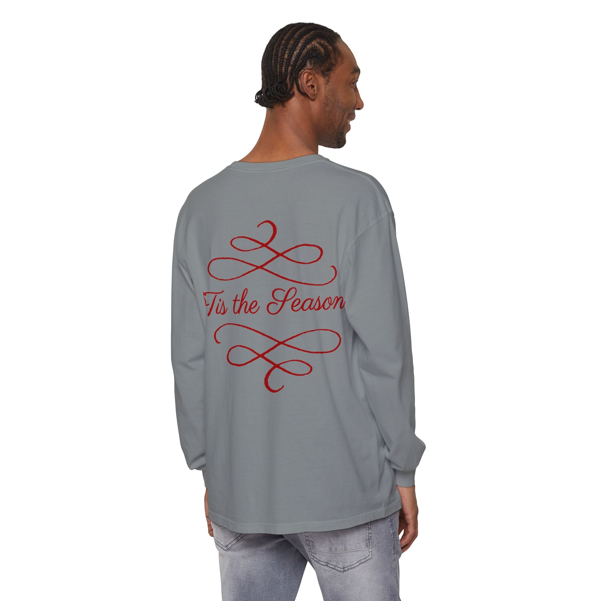 Christmas Family Scene Long Sleeve Tee — "Wrapped in Love This Christmas"