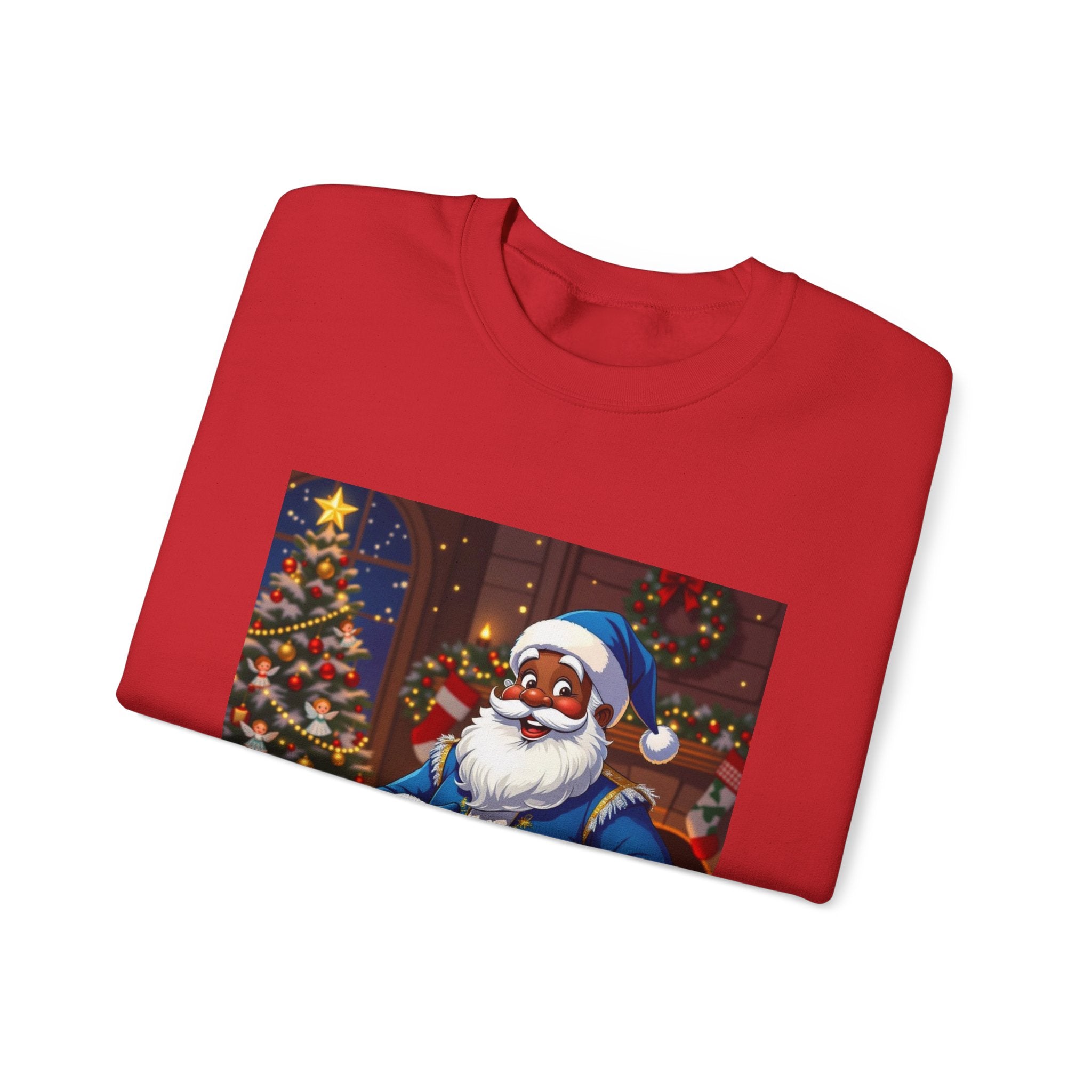 Christmas Sweatshirt - Blue Santa Claus Holiday Crewneck