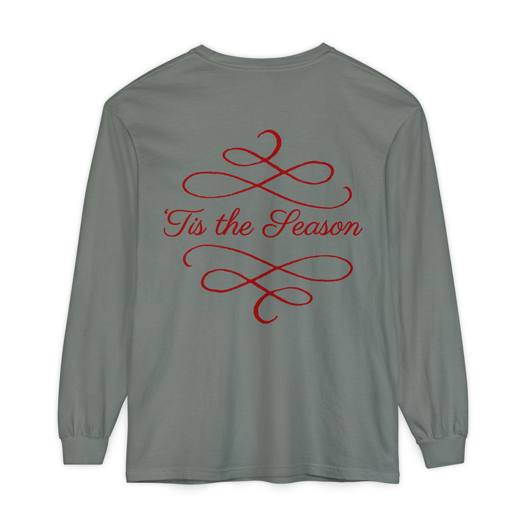 Christmas Family Scene Long Sleeve Tee — "Wrapped in Love This Christmas"