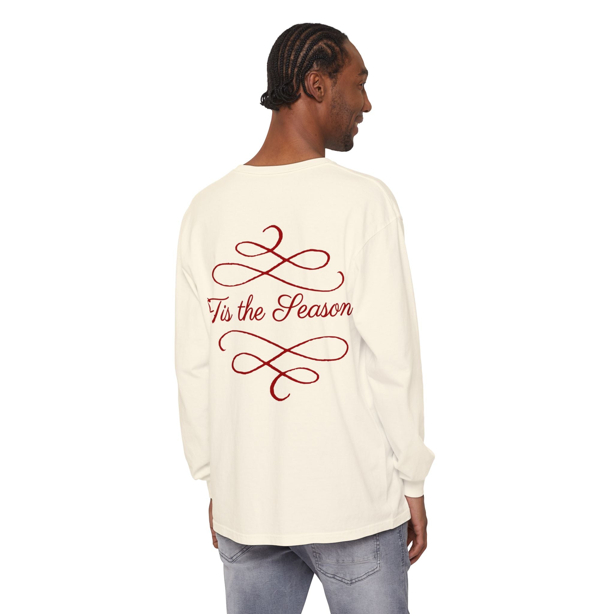Christmas Family Scene Long Sleeve Tee — "Wrapped in Love This Christmas"