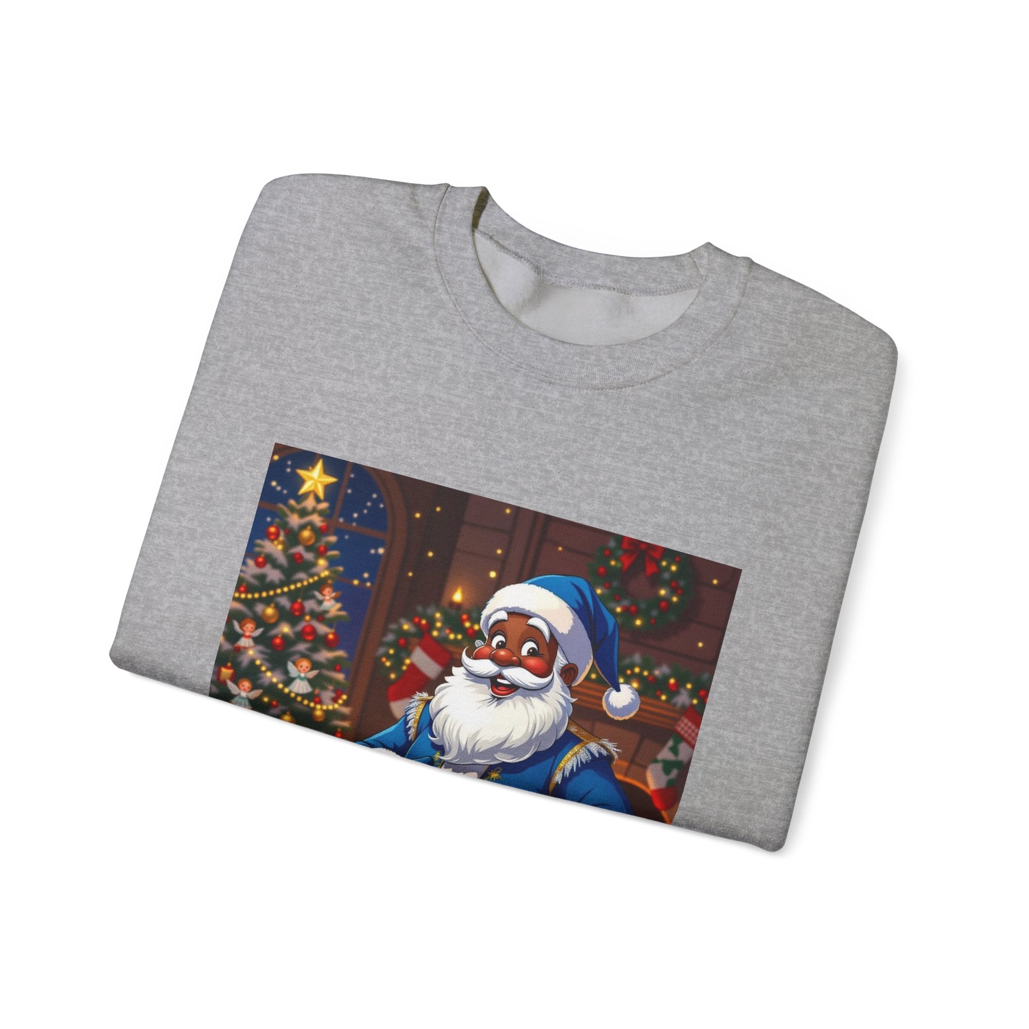 Christmas Sweatshirt - Blue Santa Claus Holiday Crewneck