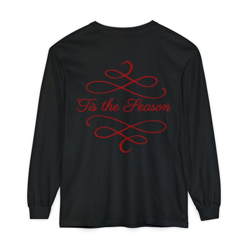 Christmas Family Scene Long Sleeve Tee — "Wrapped in Love This Christmas"