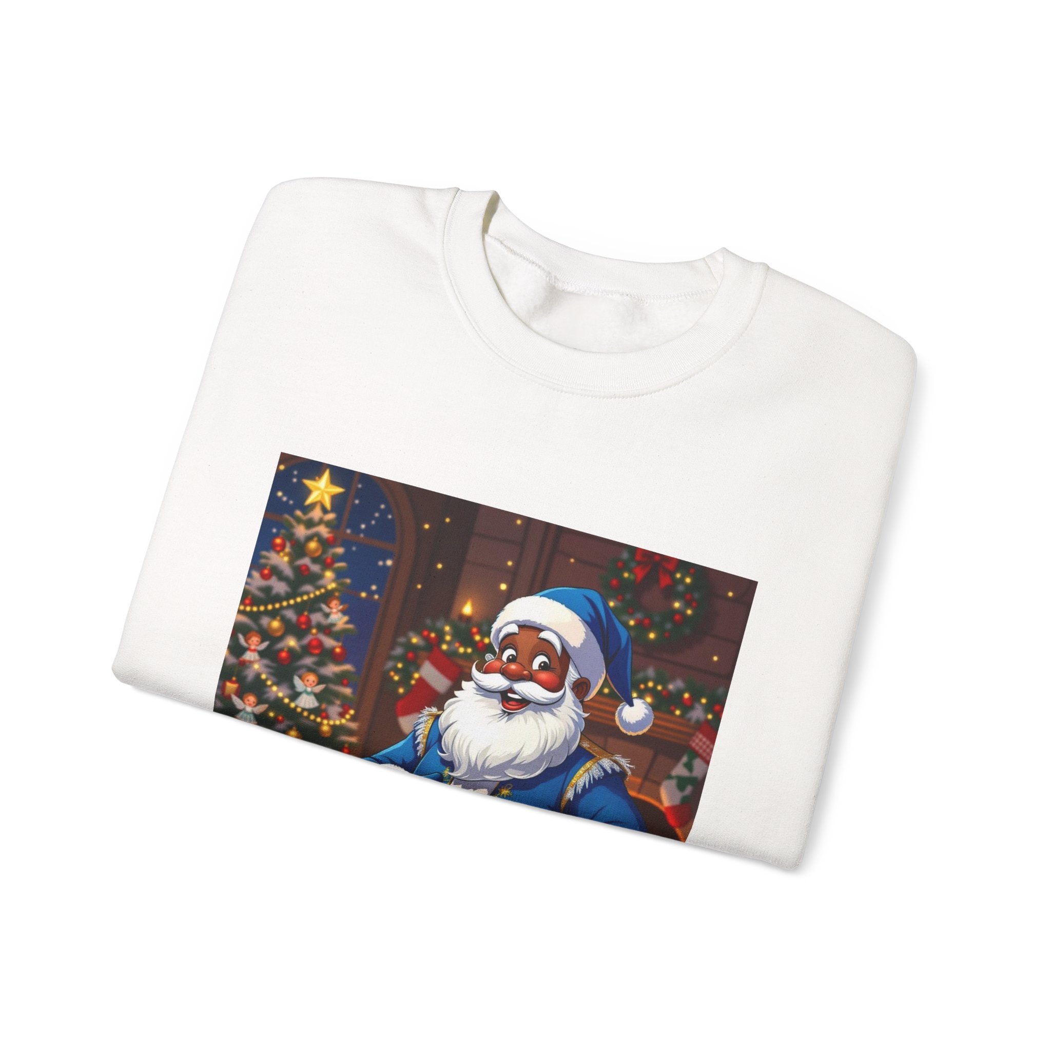 Christmas Sweatshirt - Blue Santa Claus Holiday Crewneck