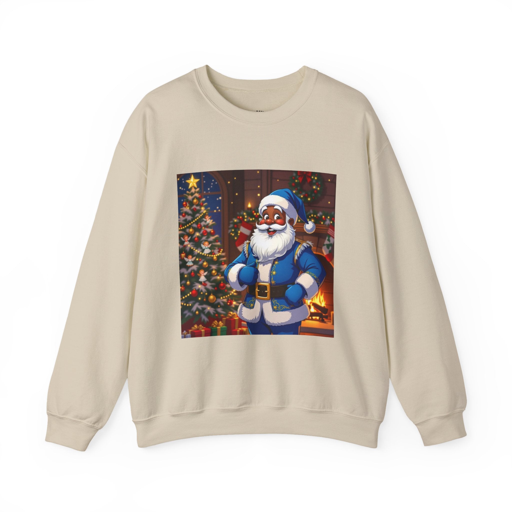 Christmas Sweatshirt - Blue Santa Claus Holiday Crewneck