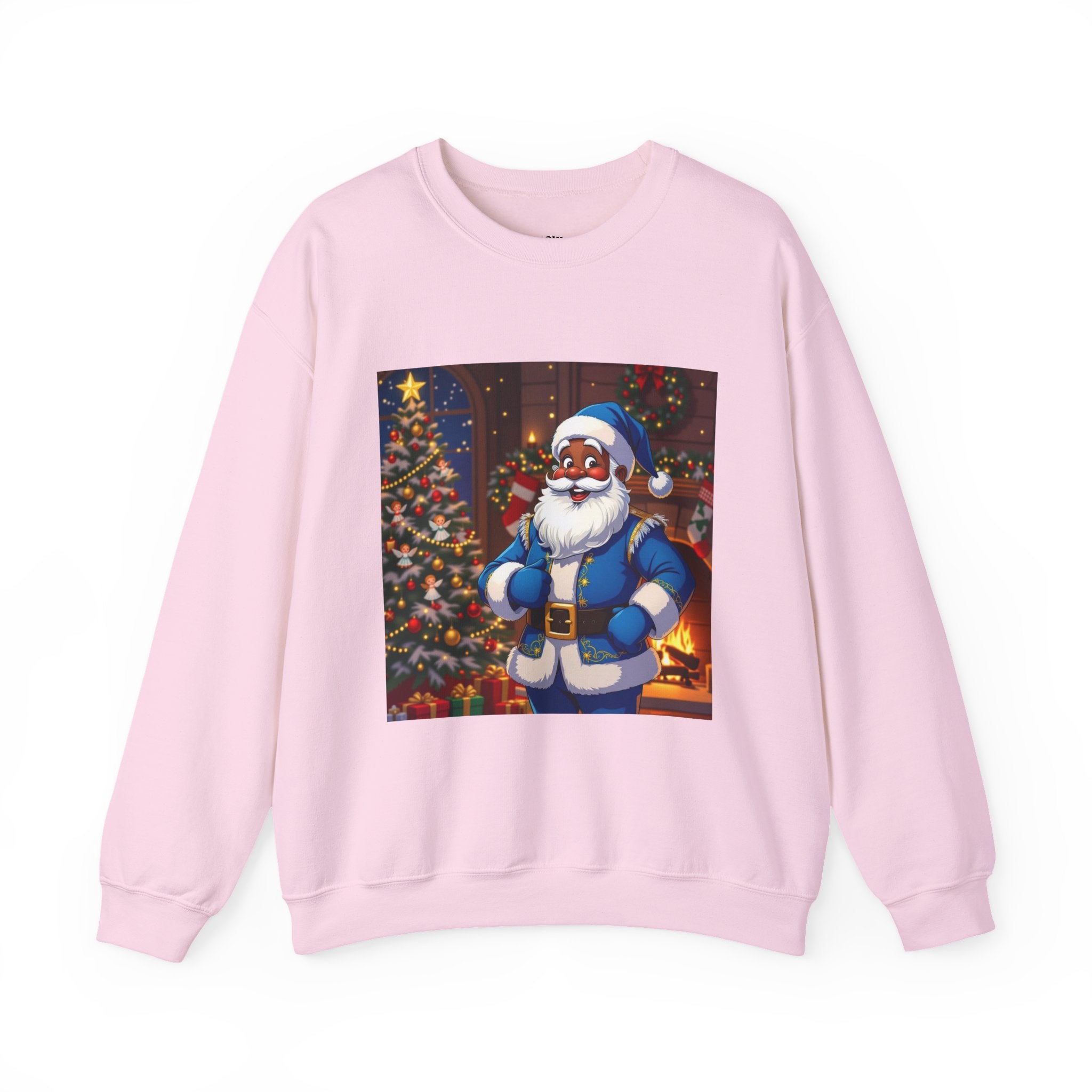 Christmas Sweatshirt - Blue Santa Claus Holiday Crewneck