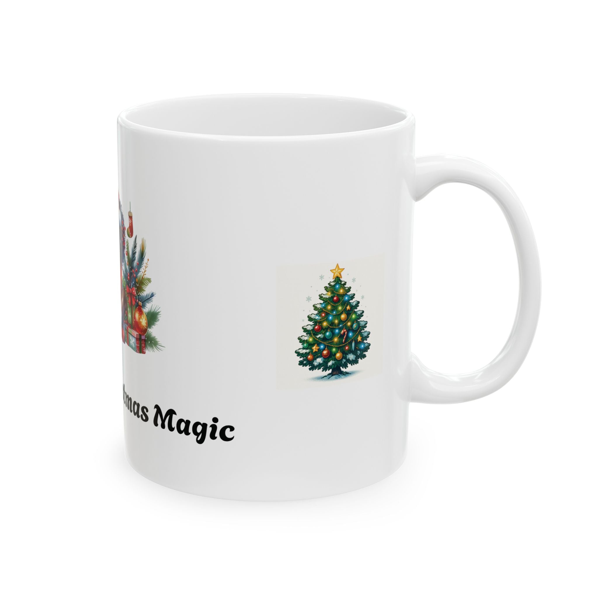 Festive "Black Girl Christmas Magic" Mug, Holiday Gifts, Seasonal Drinkware, Unique Ceramic Cup, Christmas Decor, Family Dinners